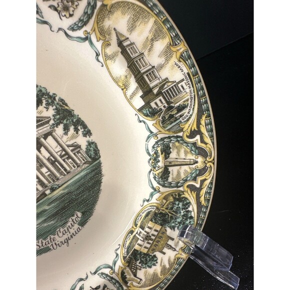 Vintage Virginia State Capitol Souvenir Plate 7.25" Capesco - Picture 8 of 10